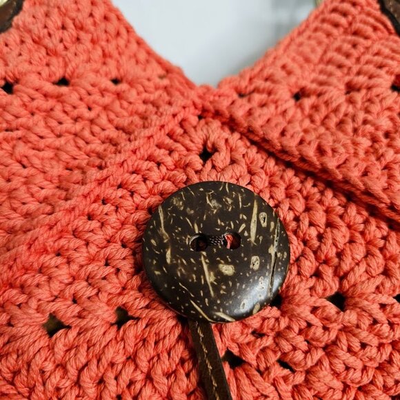 NWT PATRICIA NASH Marti Diamond Crotchet Shoulder Bag APRICOT & TAN BROWN Boho - Picture 6 of 12